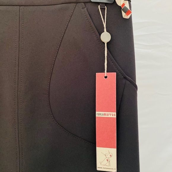 “I’m isola marras” black midi skirt pencil Sz. XL Crepe w. pockets NWT - Picture 4 of 7